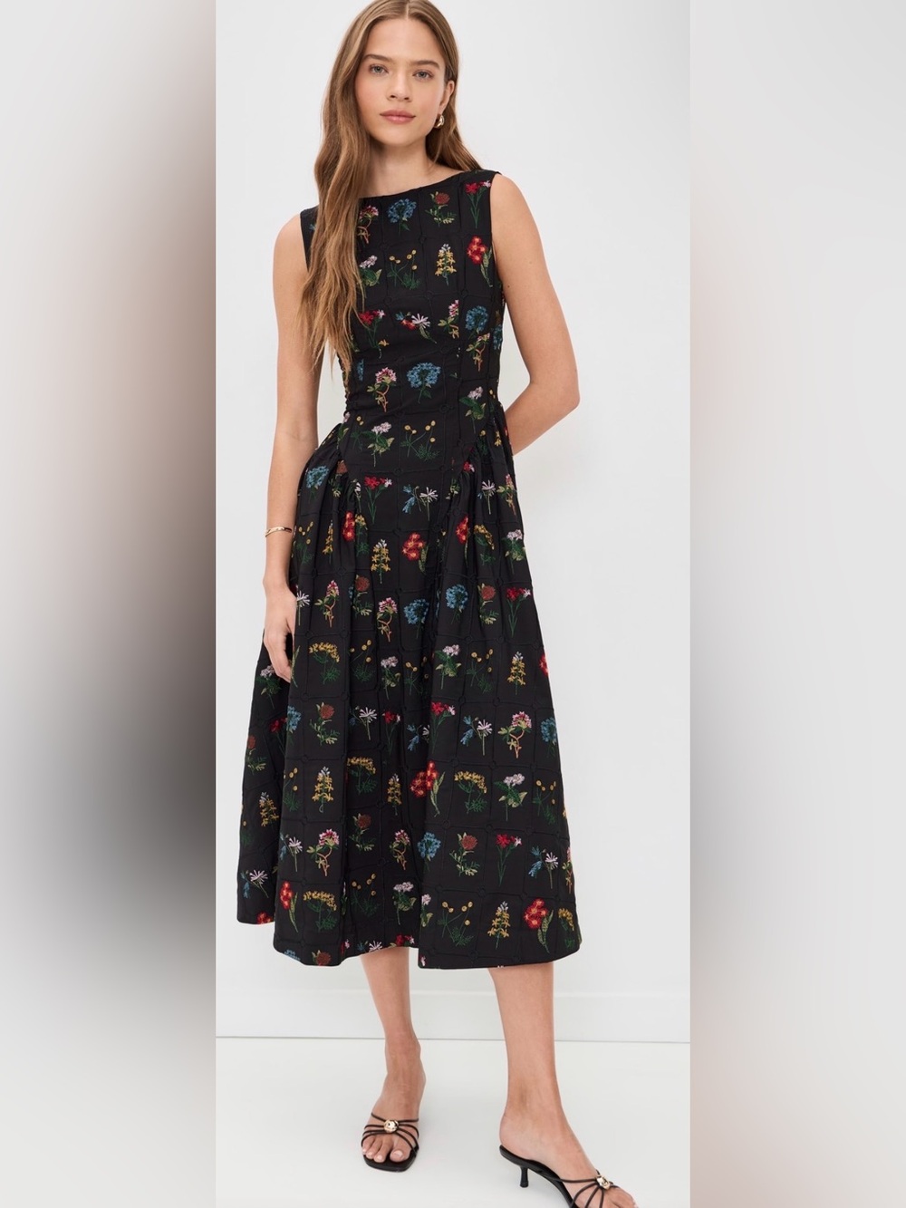 Another Girl Handcrafted Hip Gathered Midaxi Dress